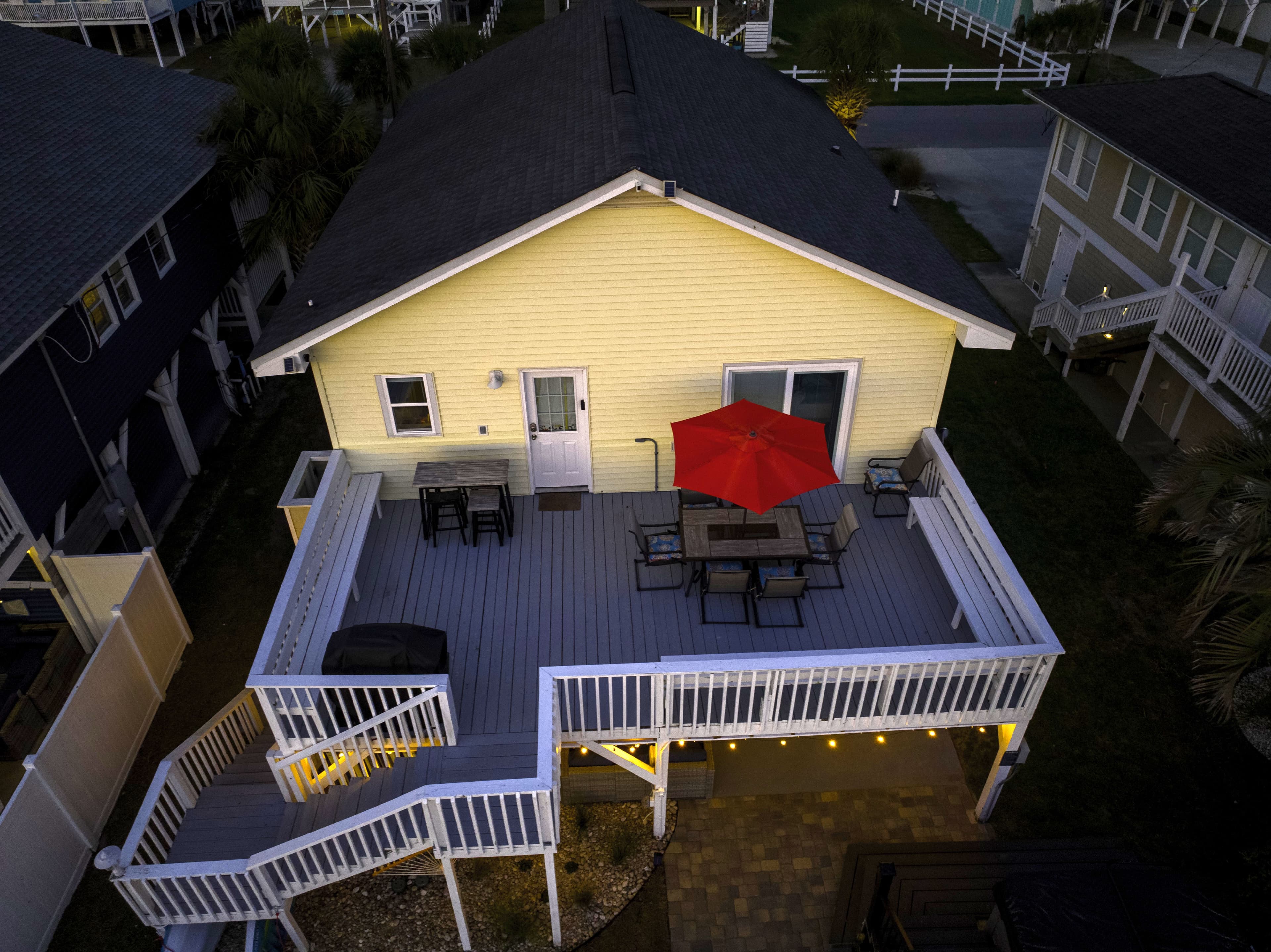 Overhead view of the outdoor deck